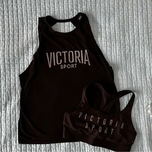 VICTORIA’S SECRET sport black tank top and sports bra bundle - women’s medium